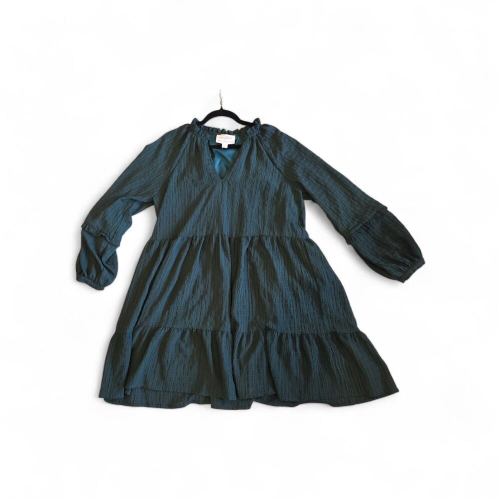 Anthropologie Mare Mare Green Anne Tiered Dress Size large - Picture 2 of 7